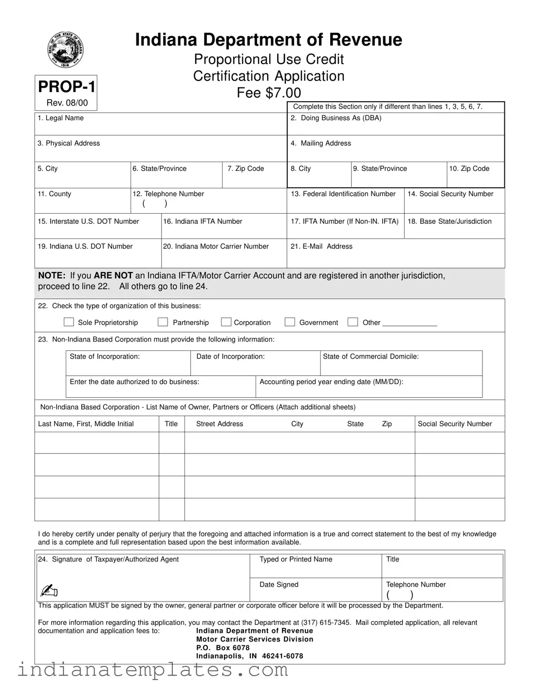 Fill in Your Indiana Prop 1 Form