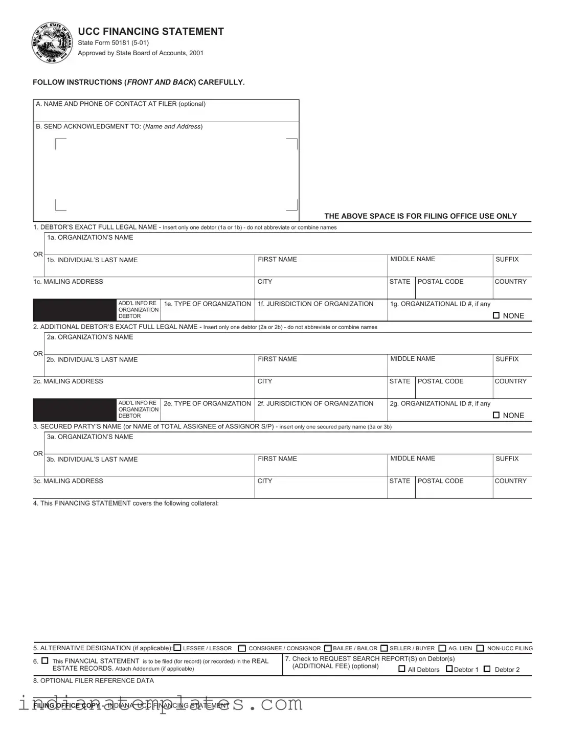 Fill in Your Indiana State 50181 Form