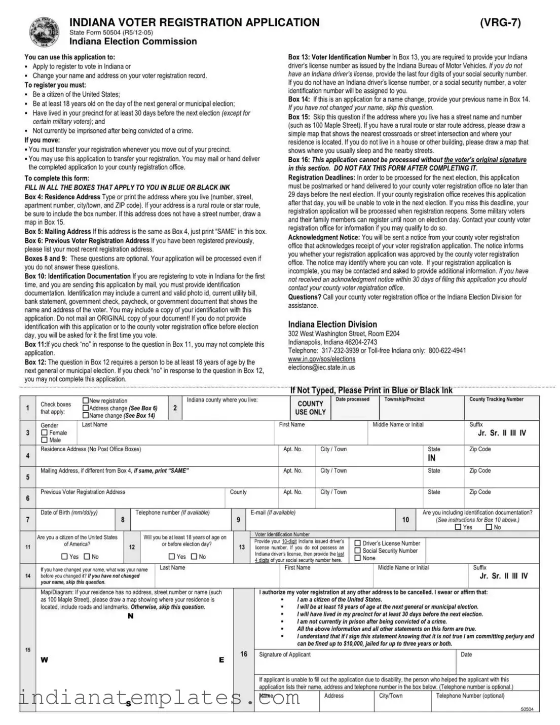 Fill in Your Indiana State 50504 Form
