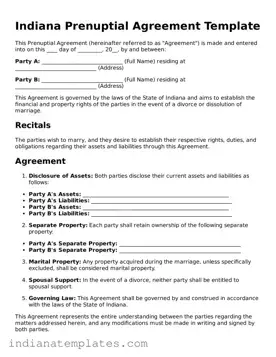 Free Indiana Prenuptial Agreement Template