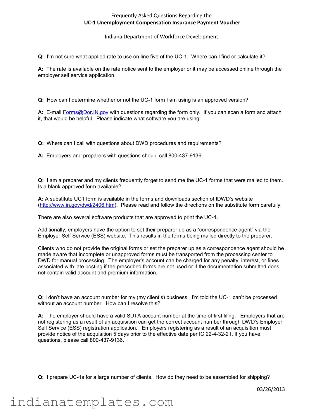 Fill in Your Uc1 Indiana Form